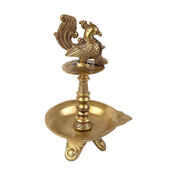 Brass_Peacock_Diya_For_Table_Decor_15X13X26_Cm_And_1550G_Ethnic_Handmade_Decorative_Curved_Oil_Wick_Antique_Mayur_Deepak_Lamp_For_Home_Temple_Puja_Room_Office_Counter_Decoration_Festival