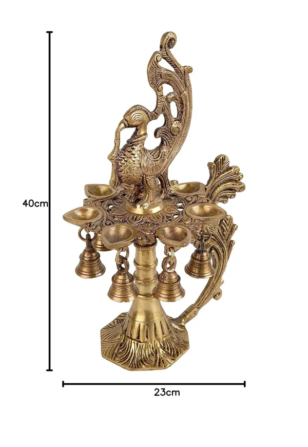Brass_Peacock_Diya_For_Table_Decor_22X17X33_Cm_And_2300G_Ethnic_Handmade_Decorative_Curved_Oil_Wick_Antique_Mayur_Deepak_Lamp_For_Home_Temple_Puja_Room_Office_Counter_Decoration_Festival