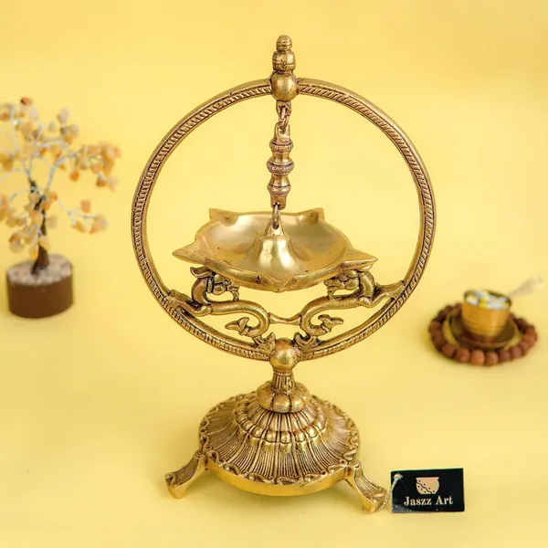 Brass_Designer_Diya_With_Stand_Ethnic_Design_Handmade_Curved_Oil_Wick_Antique_Deepak_Lamp_For_Home_Decor_Temple_Puja_Counter_Diwali_Decoration_Festival_Gift_17_12_27_Cm_1250_Gm