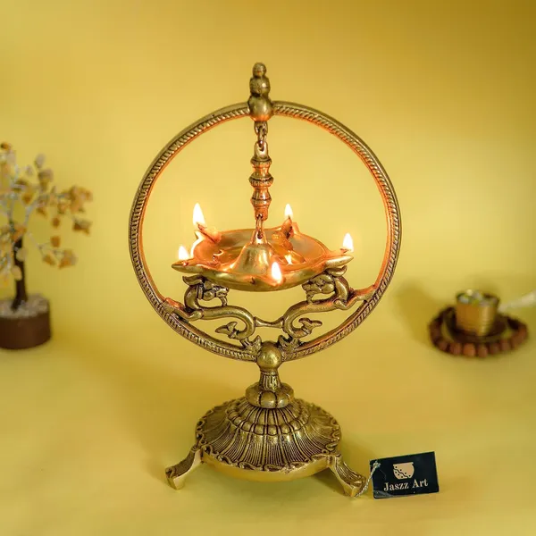 Brass_Designer_Diya_With_Stand_Ethnic_Design_Handmade_Curved_Oil_Wick_Antique_Deepak_Lamp_For_Home_Decor_Temple_Puja_Counter_Diwali_Decoration_Festival_Gift_17_12_27_Cm_1250_Gm