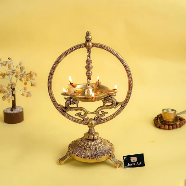 Brass_Designer_Diya_With_Stand_Ethnic_Design_Handmade_Curved_Oil_Wick_Antique_Deepak_Lamp_For_Home_Decor_Temple_Puja_Counter_Diwali_Decoration_Festival_Gift_17_12_27_Cm_1250_Gm
