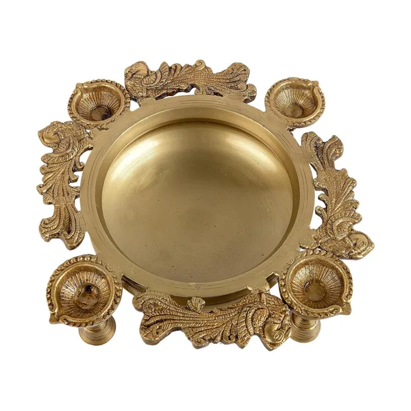 Brass_12_Inches_4_Diya_Urli_Small_Ethnic_Design_Handmade_Curved_Oil_Wick_Antique_Urli_Deepak_Lamp_For_Home_Decor_Temple_Puja_Office_Counter_Decoration_Festival_Gift_32X32X12_Cm_And_3_2Kg