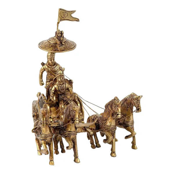 Brass_Arjun_Rath_4_Hourses_Office_Home_Table_For_Good_Luck_Home_Decor_Counter_Decorative_Figurine_Handcrafted_Unique_Vastu_Animal_Gift_Item_25_18_20_Cm_1750_Gm