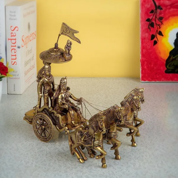 Brass_Arjun_Rath_4_Hourses_Office_Home_Table_For_Good_Luck_Home_Decor_Counter_Decorative_Figurine_Handcrafted_Unique_Vastu_Animal_Gift_Item_25_18_20_Cm_1750_Gm