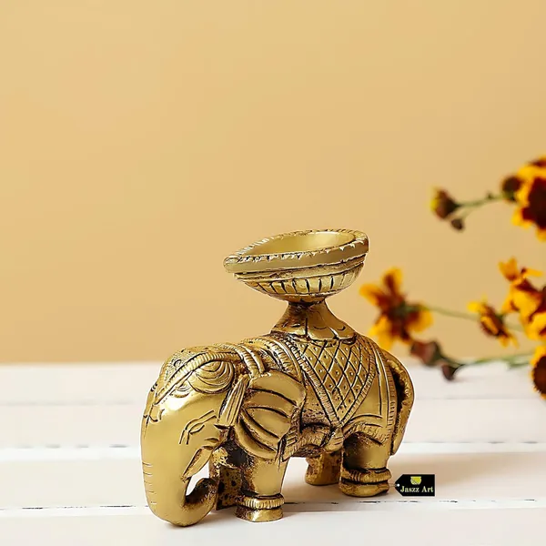 Brass_Elephant_Diya_Ethnic_Design_Handmade_Curved_Oil_Wick_Antique_Kuber_Deepak_Lamp_For_Home_Decor_Temple_Puja_Office_Counter_Diwali_Decoration_Festival_Gift