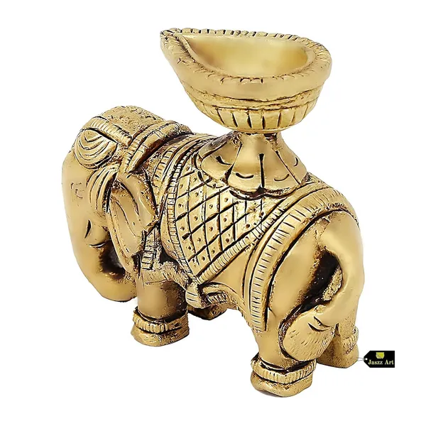 Brass_Elephant_Diya_Ethnic_Design_Handmade_Curved_Oil_Wick_Antique_Kuber_Deepak_Lamp_For_Home_Decor_Temple_Puja_Office_Counter_Diwali_Decoration_Festival_Gift
