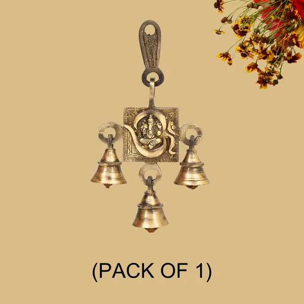 Antique_Brass_Hanging_Bells_For_Pooja_Gift_Home_Decor_With_3_Ghanti_Handmade_Puja_Article_For_Diwali_Festival_Vastu_Om_Ganesh_Ji_Pack_Of_1