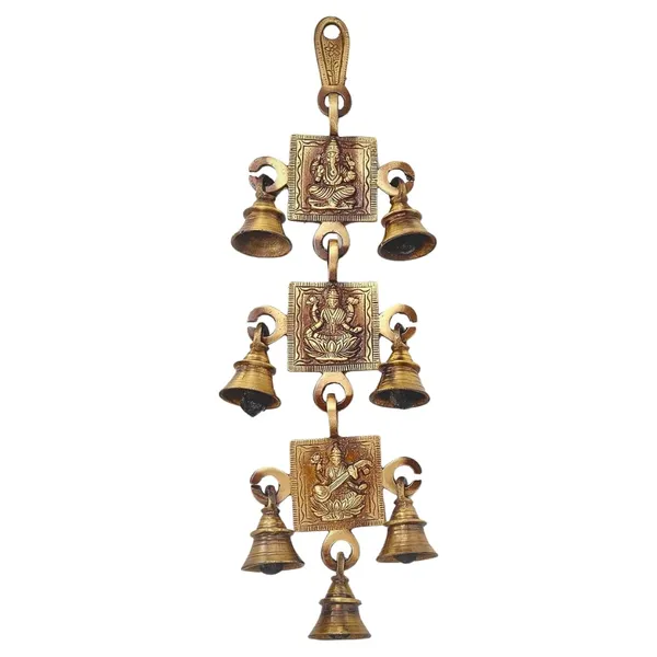 Laksmi_Ganesh_Saraswati_Bell_Pair_Antique_Brass_Hanging_Bells_For_Pooja_Gift_Home_Decor_With_Ghanti_Handmade_Puja_Article_For_Festival_Vastu_Navratri_Pack_Of_1