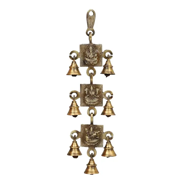 Laksmi_Ganesh_Saraswati_Bell_Pair_Antique_Brass_Hanging_Bells_For_Pooja_Gift_Home_Decor_With_Ghanti_Handmade_Puja_Article_For_Festival_Vastu_Navratri_Pack_Of_1