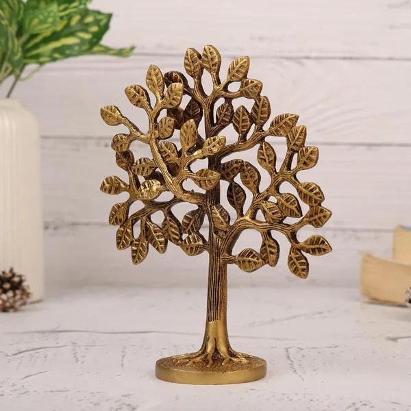 Brass_Tree_Ethnic_Design_Handmade_Statue_For_Home_Decor_Office_Counter_Decorative_Antique_Figurine_Handcrafted_Unique_Piece_For_Gift_Item_7_Inch