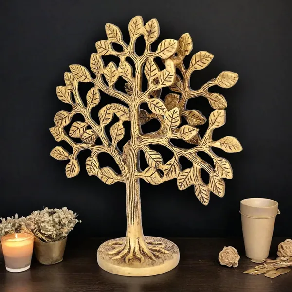 Brass_Tree_Ethnic_Design_Handmade_Statue_For_Home_Decor_Office_Counter_Decorative_Antique_Figurine_Handcrafted_Unique_Piece_For_Gift_Item_7_Inch