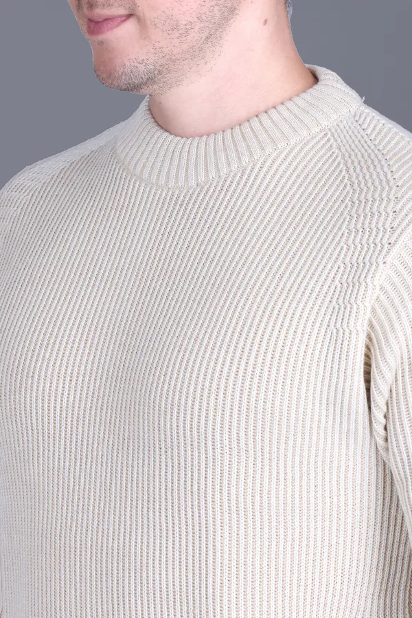 Men_Cream_Ribbed_Knit_Crew_Neck_Sweater