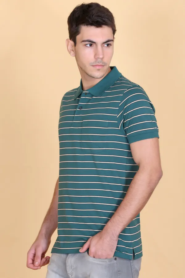 Men_Green_Striped_Polo_TShirt