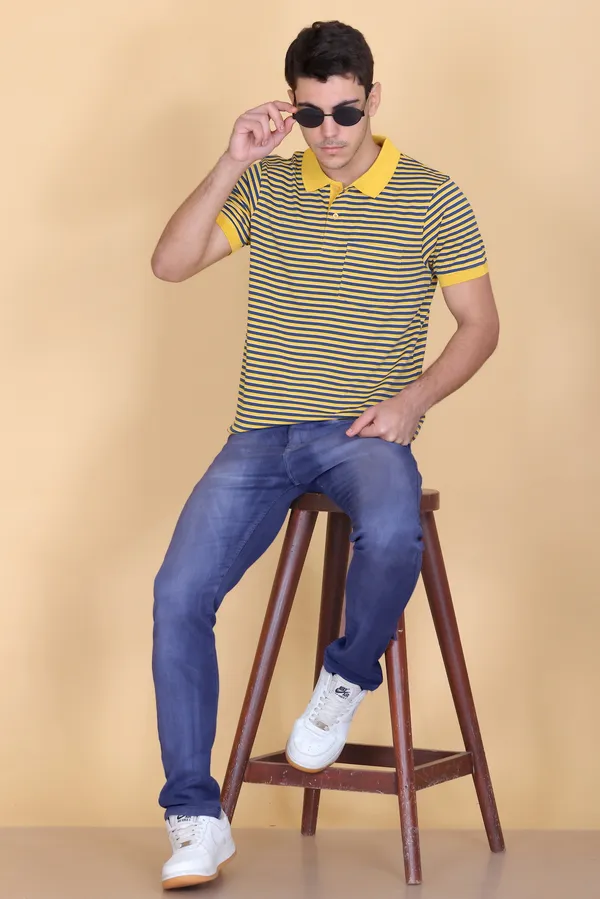 Men_Yellow_Striped_Polo_TShirt