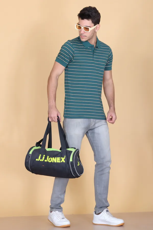 Men_Green_Striped_Polo_TShirt