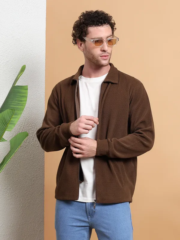 Men_Brown_Jacquard_ZipUp_Jacket