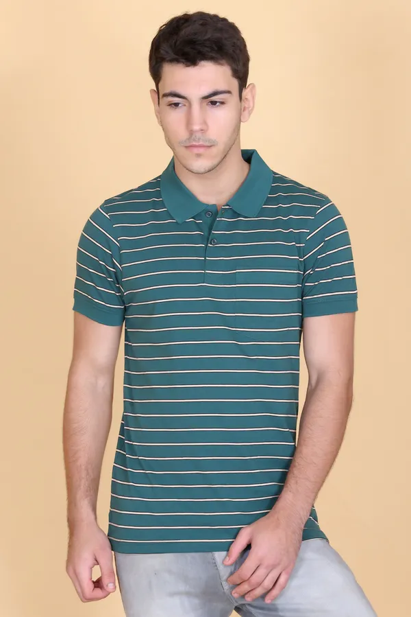 Men_Green_Striped_Polo_TShirt
