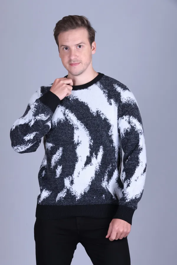Black_and_White_Abstract_Pattern_Sweater_for_Men