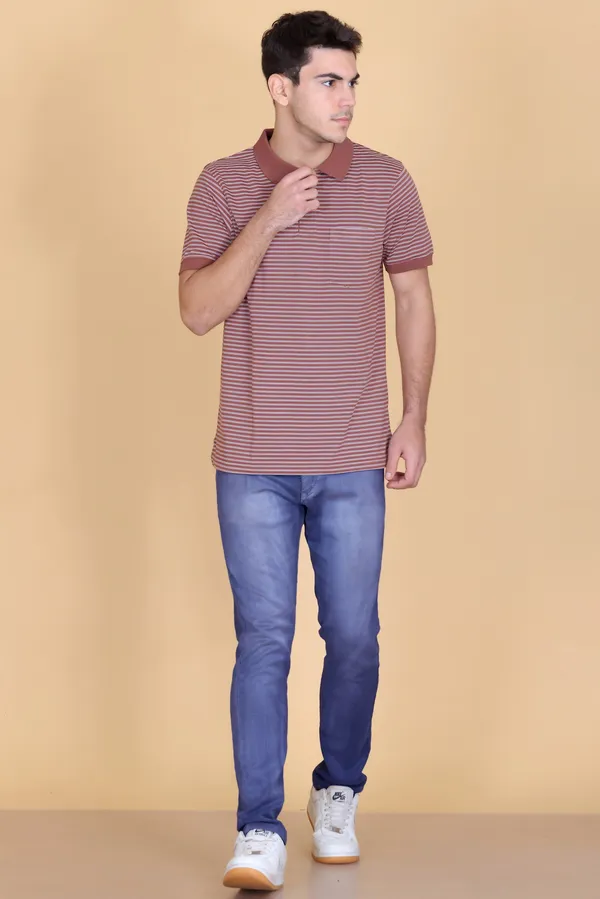 Men_Brown_Striped_Polo_TShirt_with_Collar