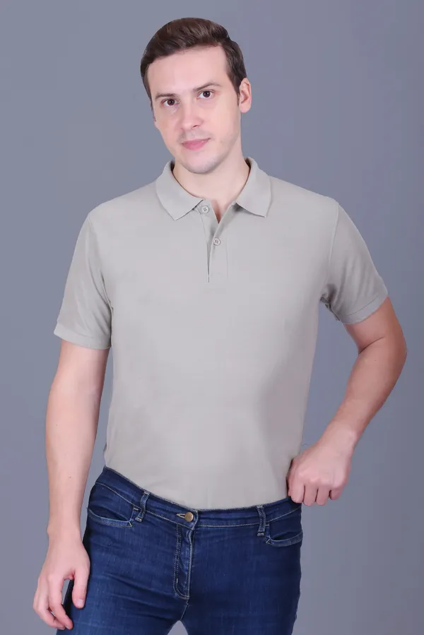 Men_Beige_Half_Sleeve_Polo_TShirt