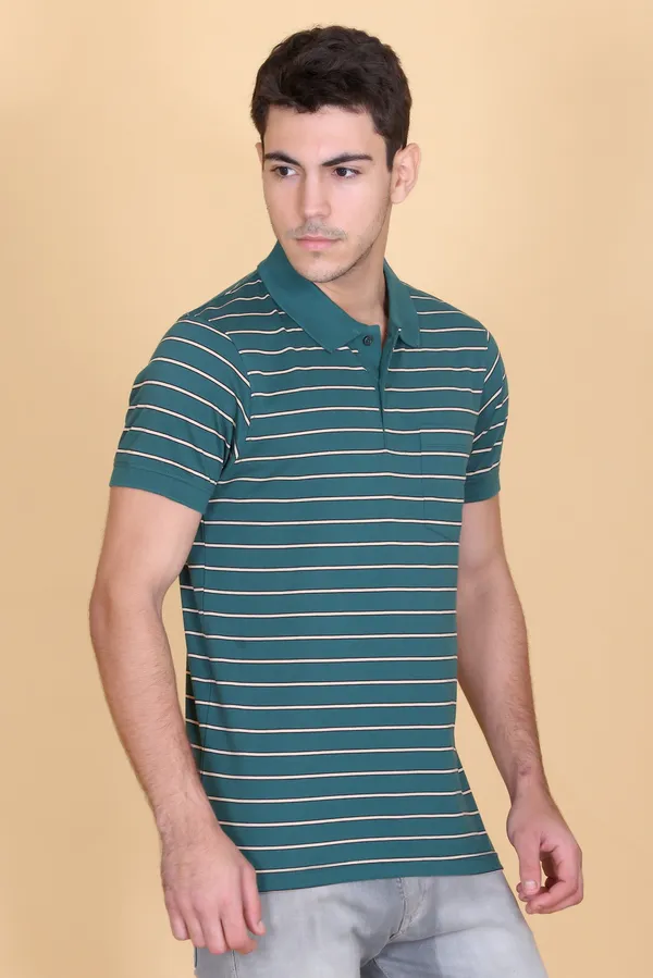 Men_Green_Striped_Polo_TShirt