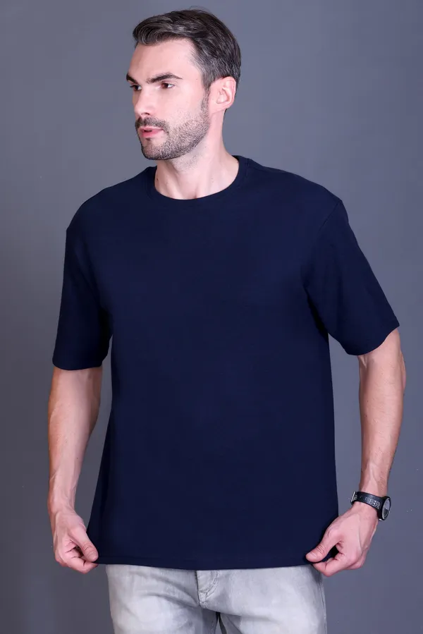 Men_Navy_Blue_Oversized_TShirt__Casual_Crew_Neck_Half_Sleeve_Tee