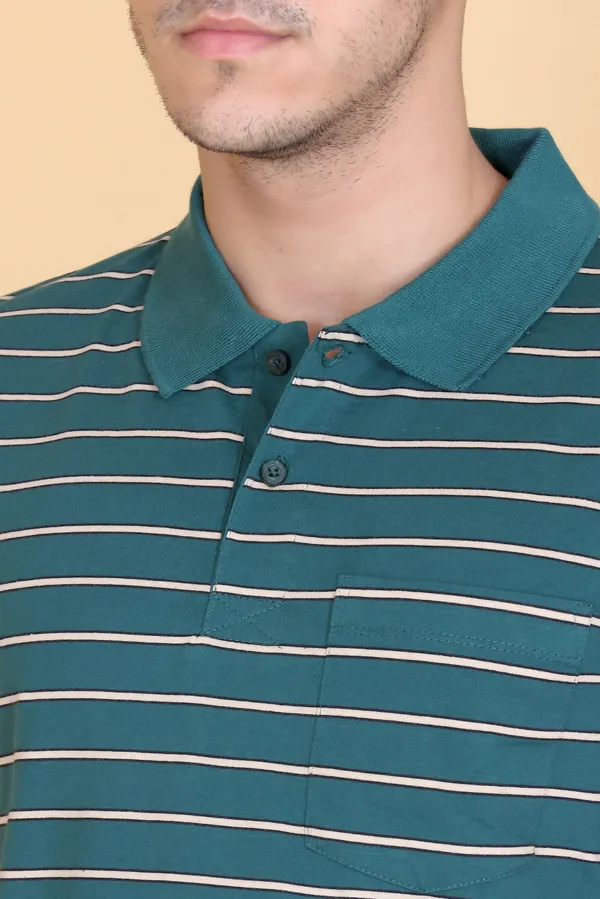 Men_Green_Striped_Polo_TShirt
