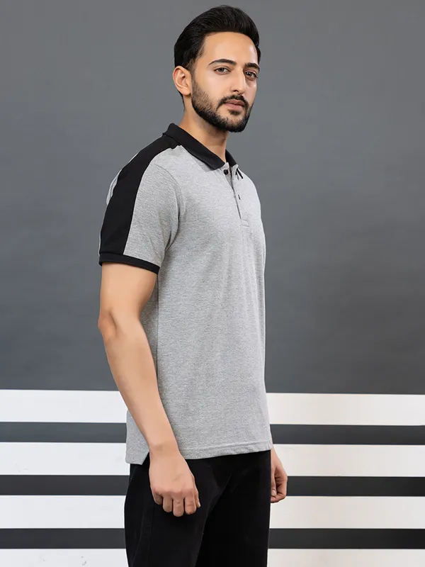 Men_Grey_Polo_TShirt_with_Black_Contrast