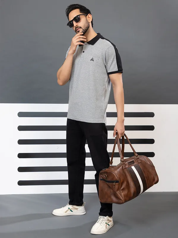 Men_Grey_Polo_TShirt_with_Black_Contrast