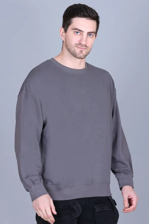 Men_Solid_Grey_Sweatshirt__Comfortable_Casual_Pullover