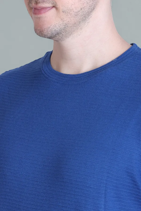 Men_Casual_Oversized_Textured_Fabric_Blue_TShirt