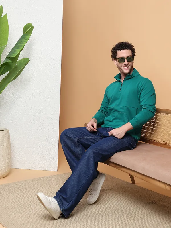 Men_Teal_Green_HalfZip_Pullover_Sweatshirt