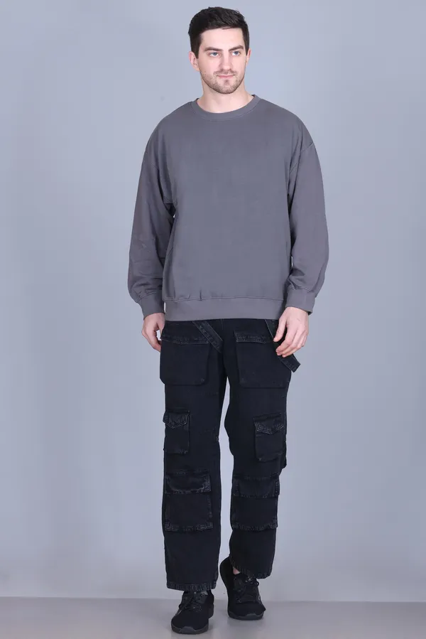 Men_Solid_Grey_Sweatshirt__Comfortable_Casual_Pullover