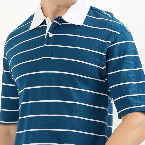 Men_Teal_and_White_Horizontal_Striped_Polo_TShirt_with_White_Collar
