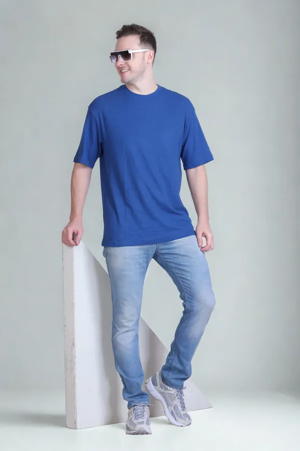 Men_Casual_Oversized_Textured_Fabric_Blue_TShirt
