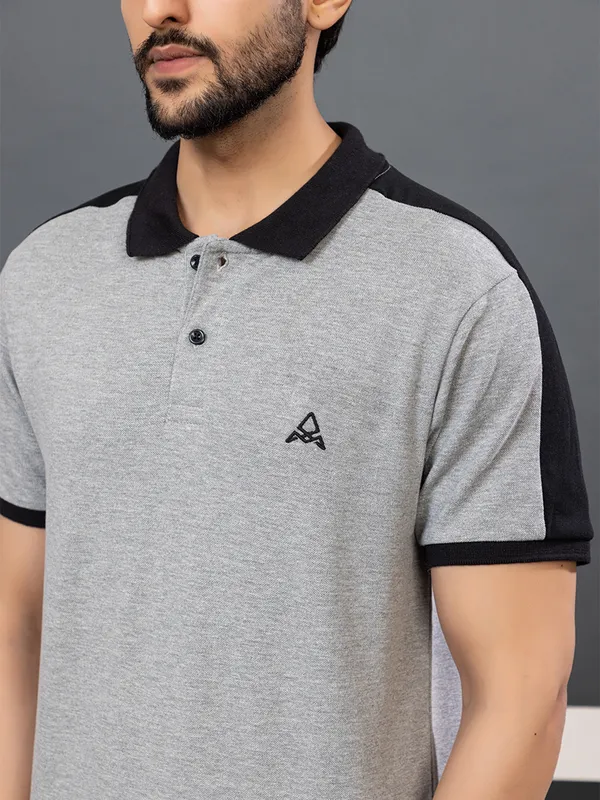 Men_Grey_Polo_TShirt_with_Black_Contrast