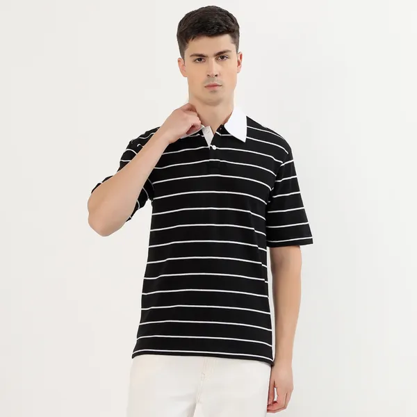 Men_Black_and_White_Striped_Rugby_Polo_Shirt_with_White_Collar