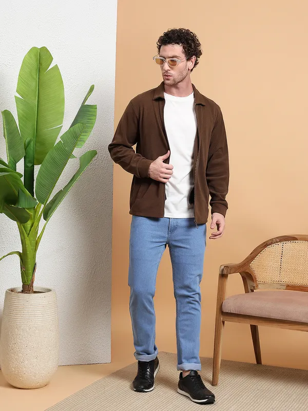 Men_Brown_Jacquard_ZipUp_Jacket