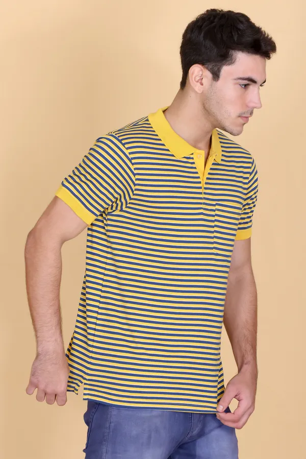 Men_Yellow_Striped_Polo_TShirt