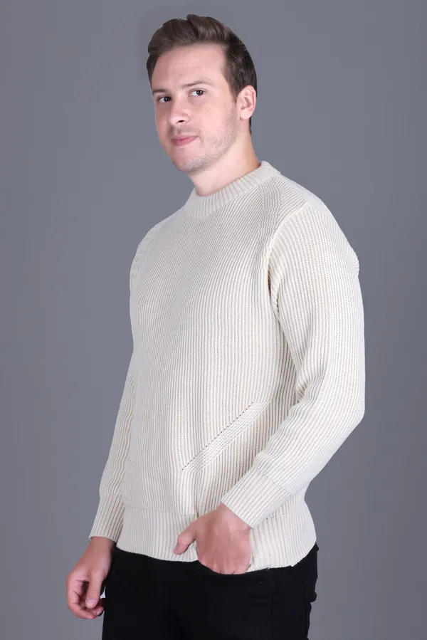 Men_Cream_Ribbed_Knit_Crew_Neck_Sweater