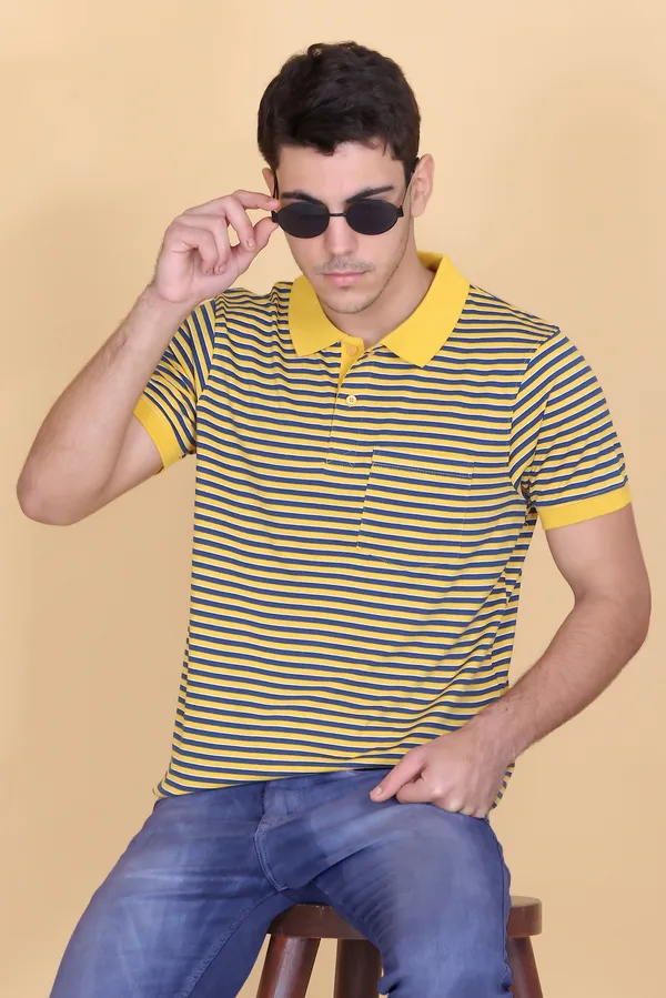 Men_Yellow_Striped_Polo_TShirt