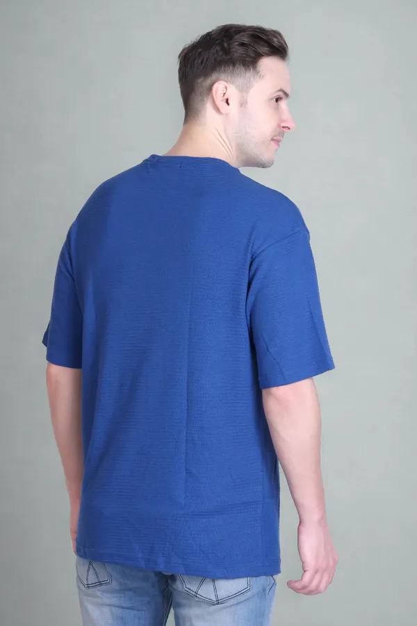 Men_Casual_Oversized_Textured_Fabric_Blue_TShirt