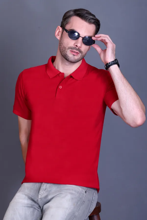 Men_Red_Polo_TShirt__Classic_Fit_Short_Sleeve_Casual_Collared_Shirt