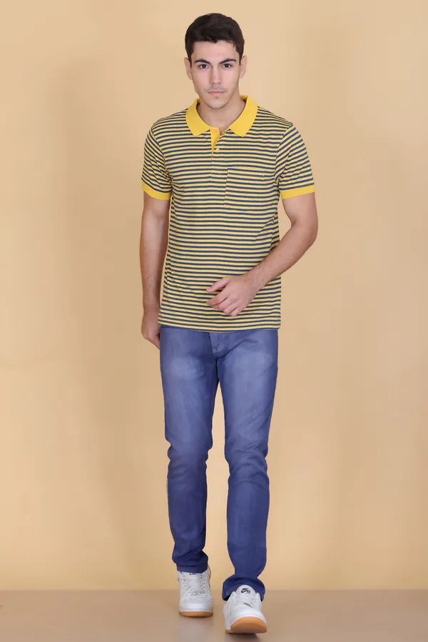 Men_Yellow_Striped_Polo_TShirt