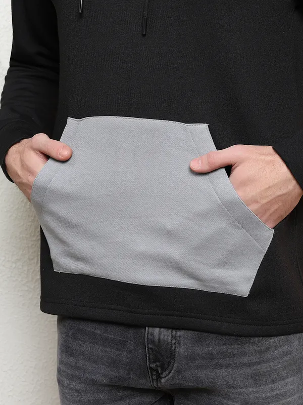 Men_Black_Pullover_Hoodie_with_Contrast_Grey_Pocket