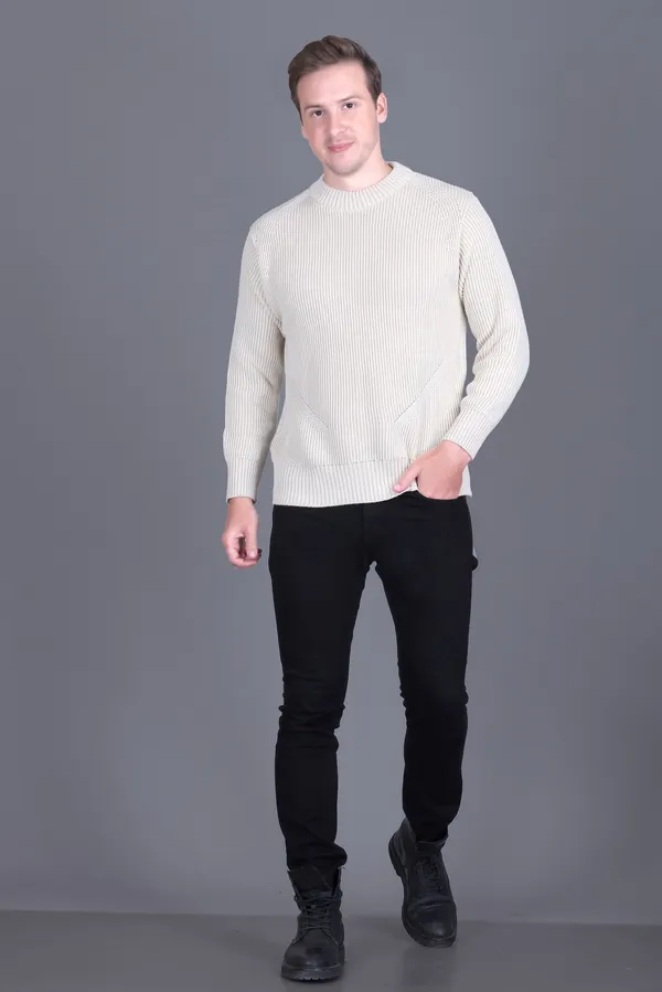 Men_Cream_Ribbed_Knit_Crew_Neck_Sweater
