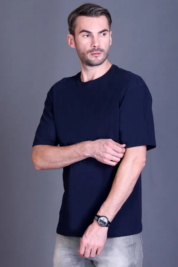 Men_Navy_Blue_Oversized_TShirt__Casual_Crew_Neck_Half_Sleeve_Tee