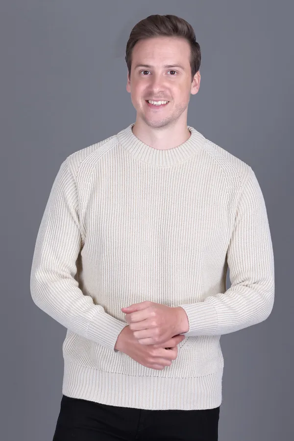 Men_Cream_Ribbed_Knit_Crew_Neck_Sweater