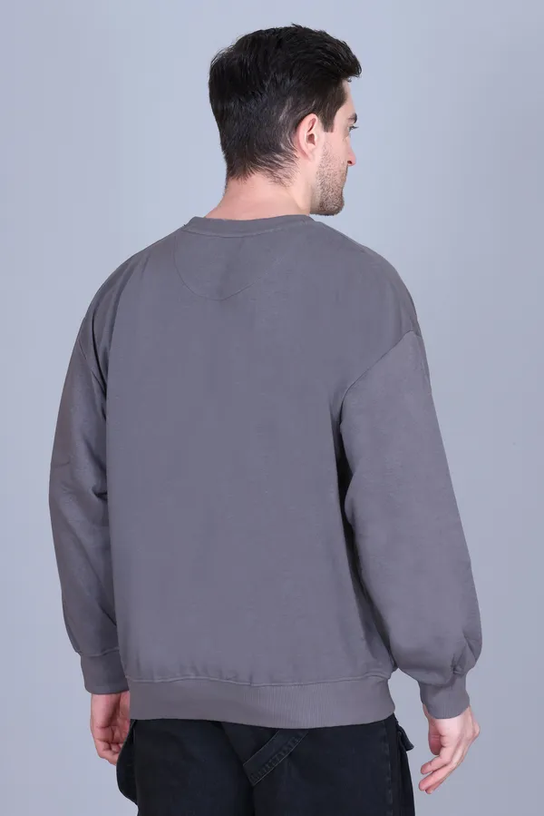 Men_Solid_Grey_Sweatshirt__Comfortable_Casual_Pullover