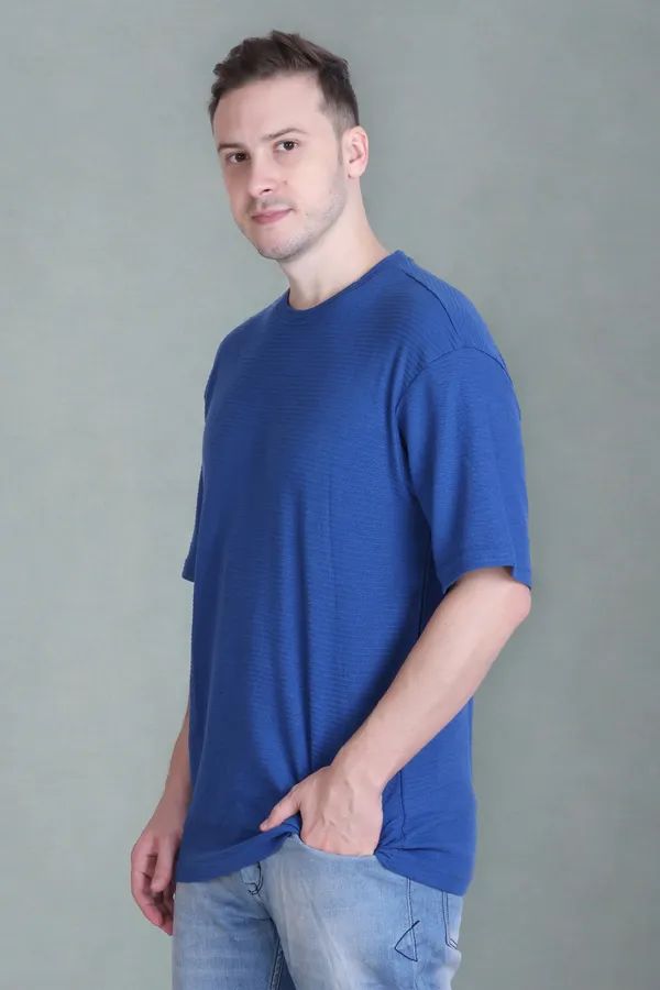 Men_Casual_Oversized_Textured_Fabric_Blue_TShirt
